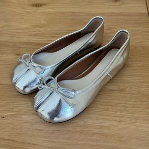Never Worn Silver Tabi Flats